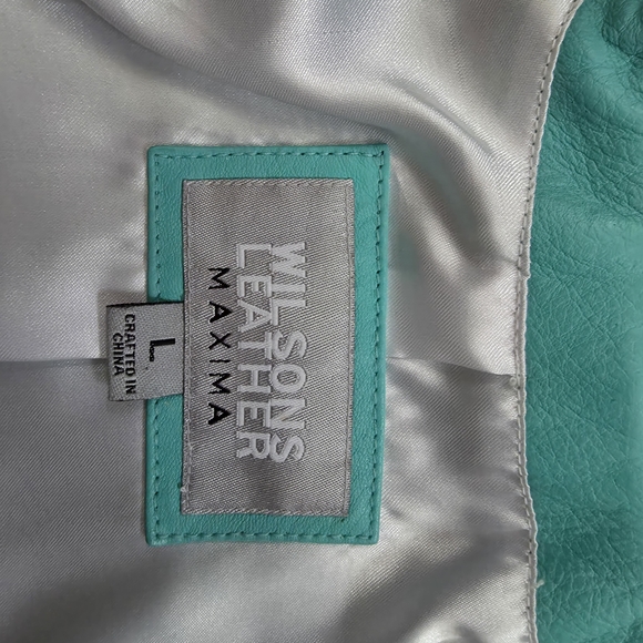 Wilsons Leather Women's Aqua Leather Jacket - Picture 4 of 6